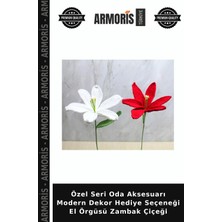 Armoris Özel Seri Oda Aksesuarı Modern Dekor Hediye Seçeneği El Örgüsü Zambak Çiçeği