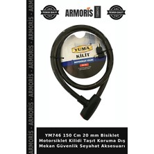 Armoris YM746 150 cm 20 mm Bisiklet Motorsiklet Kilidi Taşıt Koruma Dış Mekan Güvenlik Seyahat Aksesuarı