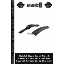 Armoris Bisiklet Siyah Esnek Plastik Çamurluk Seti Yol Aksesuarı Seyahat Parçası Sürüş Ekipmanı