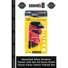 Armoris Alyanseti Allen Anahtar Takımı 120 mm 10 Parça Kilitli Takım Cihaz Tamiri Teknik Set
