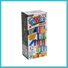 Defne Store 7317 Renkli Plus Tower Süper Denge Oyunu 54 Adet - Dfnbez