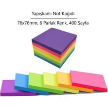 Royal Rain Store Kraf Yapışkanlı Not Kağıdı, 76X76MM, 6 Renk, 400 Sayfa