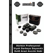 Armoris Dürbün Profesyonel Siyah Darbeye Dayanıklı 8X40 Arazi Avcılık Hobi