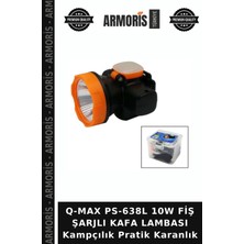 Armoris Q-Max PS-638L 10W Fiş Şarjlı Kafa Lambası Kampçılık Pratik Karanlık
