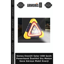 Armoris Güneş Enerjili Solar USB Şarjlı Powerbank Özellikli Dış Mekan Gece Görüşü Mobil Enerji