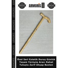 Armoris Özel Seri Estetik Duruş Günlük Yaşam Yürüyüş Aracı Rahat Tutuşlu Zarif Ahşap Baston