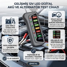 Royal Rain Store 12V LED Araç Akü ve Alternatör Test Cihazı