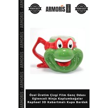 Armoris Özel Üretim Çizgi Film Genç Odası Eğlenceli Ninja Kaplumbağalar Raphael 3D Kabartmalı Kupa Bardak