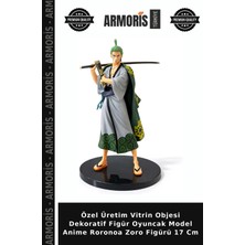 Armoris Özel Üretim Vitrin Objesi Dekoratif Figür Oyuncak Model Anime Roronoa Zoro Figürü 17 cm