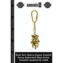 Armoris Özel Seri Hatıra Eşyası Estetik Parça Dekoratif Obje Pirinç Teodolit Anahtarlık 2308