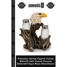 Armoris Polyester Kartal Figürlü Tuzluk Biberlik Seti Sunum Parçası Dekoratif Eşya Masa Düzenleyici