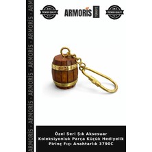 Armoris Özel Seri Şık Aksesuar Koleksiyonluk Parça Küçük Hediyelik Pirinç Fıçı Anahtarlık 3790C