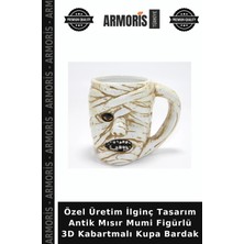 Armoris Özel Üretim Ilginç Tasarım Antik Mısır Mumi Figürlü 3D Kabartmalı Kupa Bardak
