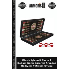 Armoris Klasik Işlemeli Tavla 2 Doğum Günü Sürprizi Arkadaş Hediyesi Yetişkin Oyunu