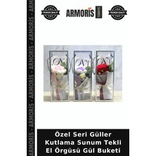 Armoris Özel Seri Güller Kutlama Sunum Tekli El Örgüsü Gül Buketi