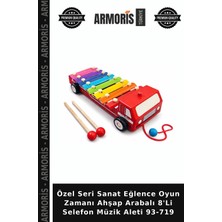 Armoris Özel Seri Sanat Eğlence Oyun Zamanı Ahşap Arabalı 8'li Selefon Müzik Aleti 93-719