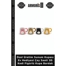 Armoris Özel Üretim Sunum Kupası Ev Hediyesi Çay Saati 3D Kedi Figürlü Kupa Bardak