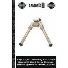 Armoris Super x Tac Picatinny Rail 22 mm Hareketli Bipod Görev Ekipmanı Destek Aparatı Aksesuar Çeşitleri