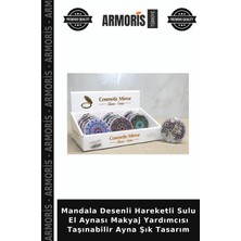 Armoris Mandala Desenli Hareketli Sulu El Aynası Makyaj Yardımcısı Taşınabilir Ayna Şık Tasarım