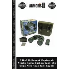 Armoris 150X150 Kauçuk Kaplamalı Avcılık Kamp Dürbün Yeşil 15X Doğa Açık Hava Tatil Eşyası