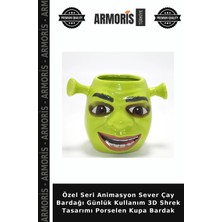 Armoris Özel Seri Animasyon Sever Çay Bardağı Günlük Kullanım 3D Shrek Tasarımı Porselen Kupa Bardak