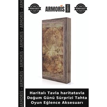 Armoris Haritalı Tavla Haritatavla Doğum Günü Sürprizi Tahta Oyun Eğlence Aksesuarı