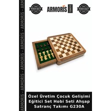 Armoris Özel Üretim Çocuk Gelişimi Eğitici Set Hobi Seti Ahşap Satranç Takımı G230A