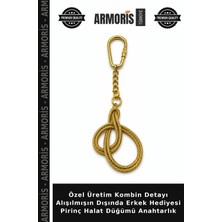 Armoris Özel Üretim Kombin Detayı Alışılmışın Dışında Erkek Hediyesi Pirinç Halat Düğümü Anahtarlık