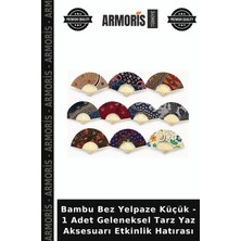 Armoris Bambu Bez Yelpaze Küçük - 1 Adet Geleneksel Tarz Yaz Aksesuarı Etkinlik Hatırası
