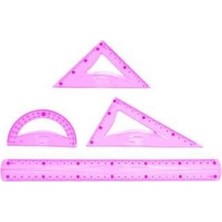 TeknoKapsül Mas 2236 Plastik Pergelli Çizim Seti - Flexible - Pembe