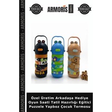 Armoris Özel Üretim Arkadaşa Hediye Oyun Saati Tatil Hazırlığı Eğitici Puzzele Yapboz Çocuk Termosu