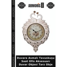 Armoris Duvara Asmalı Tavuskuşu Saat Ofis Aksesuarı Duvar Objesi Tarz Obje