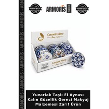 Armoris Yuvarlak Taşlı El Aynası Kalın Güzellik Gereci Makyaj Malzemesi Zarif Ürün