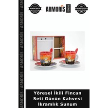 Armoris Yöresel Ikili Fincan Seti Günün Kahvesi Ikramlık Sunum