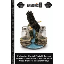 Armoris Polyester Kartal Figürlü Tuzluk Biberlik Seti ALK561 Mutfak Süsü Masa Dekoru Dekoratif Obje
