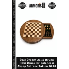 Armoris Özel Üretim Zeka Oyunu Hobi Ürünü Ev Eğlencesi Ahşap Satranç Takımı G240