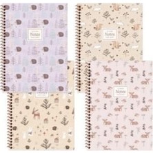 TeknoKapsül Keskin Color A4 80 Yaprak Çizgili Pp Kapak Spiralli Defter La Plume Forest