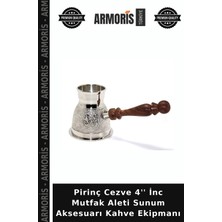 Armoris Pirinç Cezve 4'' Inc Mutfak Aleti Sunum Aksesuarı Kahve Ekipmanı