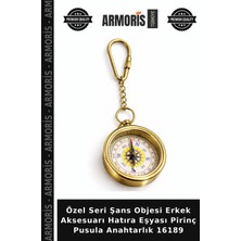 Armoris Özel Seri Şans Objesi Erkek Aksesuarı Hatıra Eşyası Pirinç Pusula Anahtarlık 16189