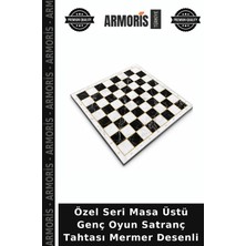 Armoris Özel Seri Masa Üstü Genç Oyun Satranç Tahtası Mermer Desenli