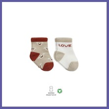 Nida 2'li Love Dog Penye Soket Çorap 10118 Bej · Beden: 0-6 Ay · Renk: Bej Nıda