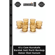 Armoris 6'lı Cam Kurukafa Bardak Seti Parti Bardağı Dekor Özel Sunum