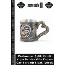 Armoris Paslanmaz Çelik Kalpli Kupa Bardak Ofis Kupası Çay Bardağı Sıcak Içecek