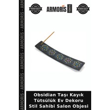 Armoris Obsidian Taşı Kayık Tütsülük Ev Dekoru Stil Sahibi Salon Objesi