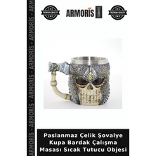 Armoris Paslanmaz Çelik Şovalye Kupa Bardak Çalışma Masası Sıcak Tutucu Objesi