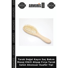 Armoris Tarak Doğal Kayın Saç Bakım Masaj Etkili Ahşap Fırça Tarak Salon Aksesuar Kuaför Tipi