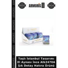 Armoris Taşlı Istanbul Tasarımı El Aynası Ince ALK2470A Şık Detay Hatıra Ürünü