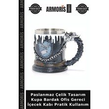 Armoris Paslanmaz Çelik Tasarım Kupa Bardak Ofis Gereci Içecek Kabı Pratik Kullanım