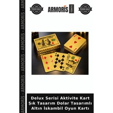 Armoris Delux Serisi Aktivite Kart Şık Tasarım Dolar Tasarımlı Altın Iskambil Oyun Kartı