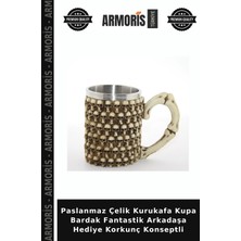 Armoris Paslanmaz Çelik Kurukafa Kupa Bardak Fantastik Arkadaşa Hediye Korkunç Konseptli